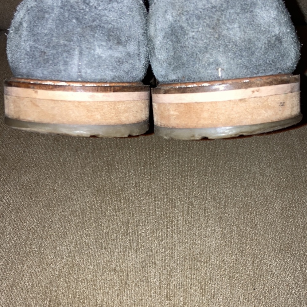 BEN SHERMAN Grey Suede Leather Derby Oxford Dress Shoes Mens Size 8 - Picture 6 of 11